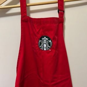 EUC starbucks apron red; lightly warn